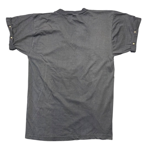 Vintage Penney Lynn USA Teddy Bear Flag Studded V-Neck Tee Black Medium - Picture 2 of 6